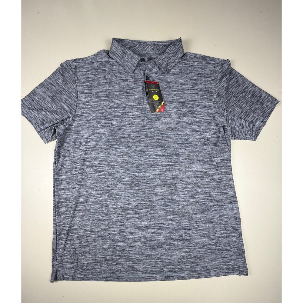 Member's Mark Performance Polo Shirt Men's Gray XL Polyester UPF 30 Short Sleeve